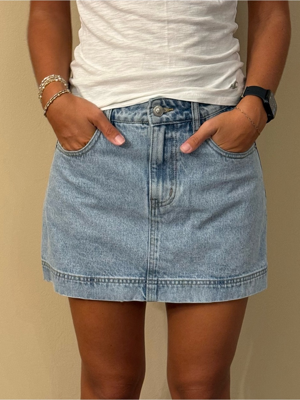 Princess Polly Gazelle Denim Skort - Light Wash